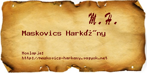 Maskovics Harkány névjegykártya